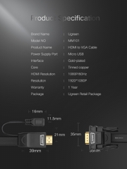 UGREEN HDMI to VGA Converter Cable