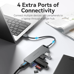 Hub Mở Rộng Kết Nối Đa Năng VENTION CHL (USB3.0 to USB3.0*4, with Power Supply) 1M