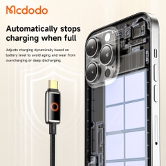 Cáp Tự Ngắt C to C MCDODO CA-668 100W (1.2m, Auto Power Off, with Breathing Light, 480Mbps)