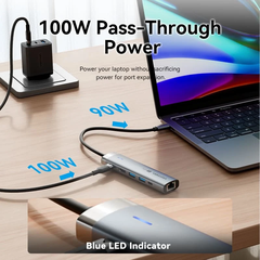Hub Mở Rộng Kết Nối Đa Năng 6-in-1 VENTION TGN (0.15M, 5Gbps, C to HDMI 4K@60Hz, Type-C3.2 Gen1*1, USB 3.0*2, RJ45 1Gbps*1,PD 100W*1)