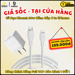 Bộ Sạc Nhanh Kèm Cáp Baseus Palm 1C 20W (For iPhone/iPad/Samsung/Google Pixel)