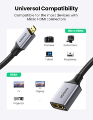 Đầu chuyển hình ảnh UGREEN Micro HDMI Male to HDMI Female Adapter Cable