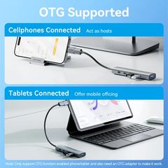 HUB Mở Rộng Đa Năng 5-in-1 VENTION TGX (USB-A to USB-C 3.2 Gen 1*1/USB 3.0*3/USB-C*1, 0.15M)