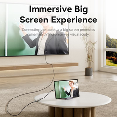 Cáp Chuyển Type-C to HDMI2.0 Female VENTION CREBC 4K@60Hz (4K@60Hz 2K@120Hz, Cotton Braided, 0.25M)