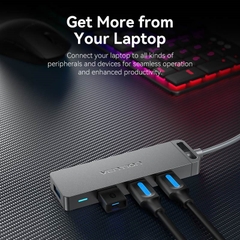 Hub Mở Rộng Kết Nối Đa Năng VENTION CHL (USB3.0 to USB3.0*4, with Power Supply) 1M