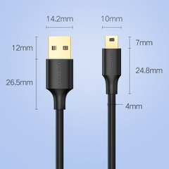UGREEN USB 2.0 A Male to Mini 5 Pin Male Cable US132