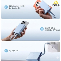 Sạc dự phòng không dây iPhone Joyroom PBM01 nam châm dùng cho điện thoại tặng kèm dây sạc C to Light