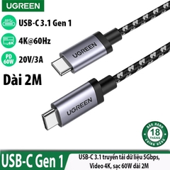UGREEN USB 3.1 Type C Male to Type C Male Cable Nickel Plating Aluminum Shell 1.5m  US161