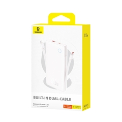 Pin Dự Phòng Baseus Airpow Lite Power Bank sạc nhanh 22.5W 10000mAh tích hợp 2 cáp sạc