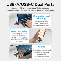 Đầu Đọc Thẻ Nhớ 2-in-1 USB3.0 A+C to SD+TF VENTION CLK (5Gbps, Max 512GB)