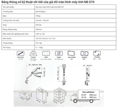 Giá treo màn hình NB G70 ( 22