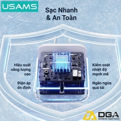 Bộ củ sạc điện thoại Usams OY Fast Charger Kit C-L 20W (US) - Trắng