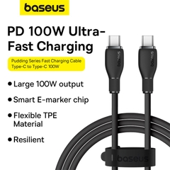 Cáp Sạc Nhanh Cho iPhone iPad Baseus Pudding Series Type C to Type C PD 100W (Fast Charging Data Cable)