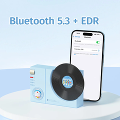 Loa Di Động ROCK Doraemon Vintage Vinyl Record Player Style (Bluetooth v5.3, 6H, 1200mAh, EDR)