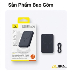 Pin sạc dự phòng Baseus EnerFill FM11 Ultra-Mini Magnetic Power Bank 10000mAh 22.5W (CCC / 3C Certification, Includes Simple Cable Type-C to Type-C 20V/3A 30cm)