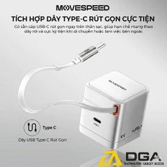 Củ sạc nhanh Movespeed MSA04 65W/35W | Super GaN | Tích hợp Type C