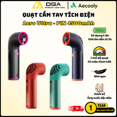Quạt Cầm Tay AECOOLY Aero Ultra (4500mAh, 15.7H, 7 Speed Settings, LED Digital Display, 19000RPM)