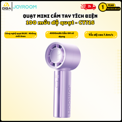 Quạt mini Cầm Tay Joyroom CY716 pin 4000mAh (13,500 RPM HyperDrive™, hơn 6 tiếng sử dụng)