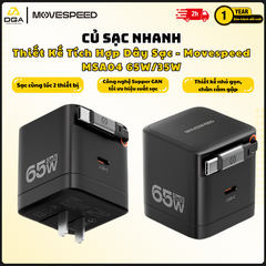 Củ sạc nhanh Movespeed MSA04 65W/35W | Super GaN | Tích hợp Type C