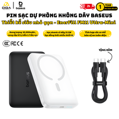 Pin sạc dự phòng Baseus EnerFill FM11 Ultra-Mini Magnetic Power Bank 10000mAh 22.5W (CCC / 3C Certification, Includes Simple Cable Type-C to Type-C 20V/3A 30cm)
