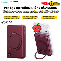 Pin Dự Phòng Không Dây USAMS CD269 10000mAh 22.5W (CCC / 3C Certification, 1*Type-C port, 15W Wireless Charging, Digital Display)