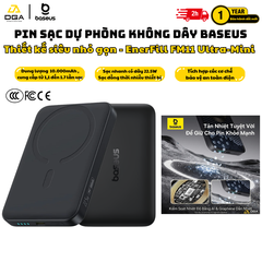 Pin sạc dự phòng Baseus EnerFill FM11 Ultra-Mini Magnetic Power Bank 10000mAh 22.5W (CCC / 3C Certification, Includes Simple Cable Type-C to Type-C 20V/3A 30cm)