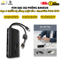 Pin Dự Phòng Baseus EnerFill FC41 10000mAh 67W (Digital Display, with Dual Built-in USB-C Cables, 1*Type-C + 1*USB-A port)