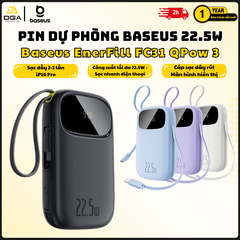 Pin sạc dự phòng Baseus EnerFill FC31 20000mAh 22.5W (Digital Display, with 2 Built-in Cables)
