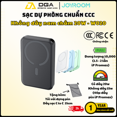 Sạc dự phòng iPhone Joyroom W020 công suất 20W 10000mAh nam châm magsafe dùng cho Samsung, Oppo, Huawei - Chứng nhận CCC-FCC-CE