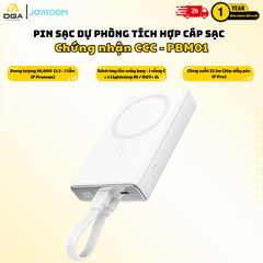 Sạc dự phòng không dây iPhone Joyroom PBM01 nam châm dùng cho điện thoại tặng kèm dây sạc C to Light