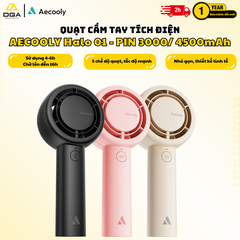 Quạt Cầm Tay AECOOLY Halo 01 (6000rpm, 5 Speed Settings, 16H, 3000mAh, 40 dB Low Noise)