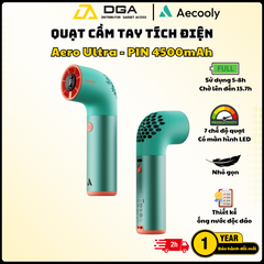 Quạt Cầm Tay AECOOLY Aero Ultra (4500mAh, 15.7H, 7 Speed Settings, LED Digital Display, 19000RPM)