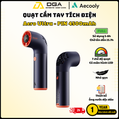 Quạt Cầm Tay AECOOLY Aero Ultra (4500mAh, 15.7H, 7 Speed Settings, LED Digital Display, 19000RPM)
