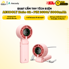 Quạt Cầm Tay AECOOLY Halo 02 (7000rpm, 5000mAh, Dual Air Channels, Ultra-High Wind Power, Foldable and placed on the desktop, Versatile Handheld/Desktop/Hanging Usage) - BLACK