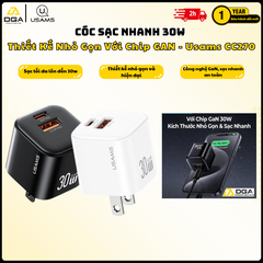 Củ Sạc Nhanh GaN 30W USAMS CC270: 2 Cổng Nhỏ Gọn, Quốc Dân