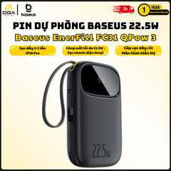 Pin sạc dự phòng Baseus EnerFill FC31 20000mAh 22.5W (Digital Display, with 2 Built-in Cables)