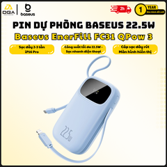 Pin sạc dự phòng Baseus EnerFill FC31 20000mAh 22.5W (Digital Display, with 2 Built-in Cables)