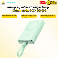 Sạc dự phòng không dây iPhone Joyroom PBM01 nam châm dùng cho điện thoại tặng kèm dây sạc C to Light