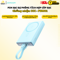 Sạc dự phòng không dây iPhone Joyroom PBM01 nam châm dùng cho điện thoại tặng kèm dây sạc C to Light