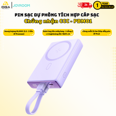 Sạc dự phòng không dây iPhone Joyroom PBM01 nam châm dùng cho điện thoại tặng kèm dây sạc C to Light