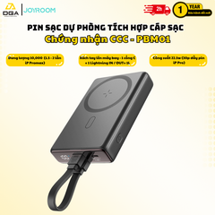 Sạc dự phòng không dây iPhone Joyroom PBM01 nam châm dùng cho điện thoại tặng kèm dây sạc C to Light