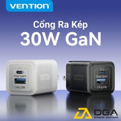 Bộ Sạc Nhanh C+A Kèm Cáp C to C VENTION FEQ 30W (GaN Charger)