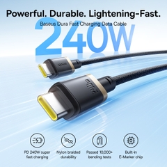 Cáp Sạc Nhanh C to C Baseus Dura Series 240W (48V/5A, 480Mbps)