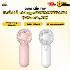 Quạt Mini Cầm Tay USAMS ZB354 3W (500mAh, 3 Speed Settings, 10400RPM, 2H)