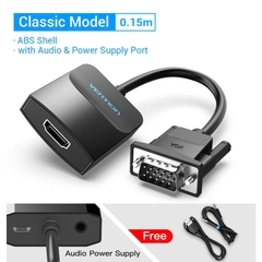 Đầu Chuyển VGA to HDMI 1080p Vention ACN (1080p@60Hz, with 3.5mm, Power Supply Port)