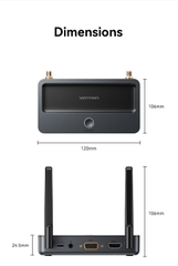 Bộ chuyển đổi Vention Enterprise-Grade Wireless HDMI to HDMI + VGA + 3.5mm TRS + USB-C Transmitter and Receiver Aluminum Alloy Type (ADTH0) - Xám