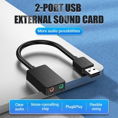 Bộ chuyển đổi USB to 2*3.5mm Vention CDYB0 (Male to Female)