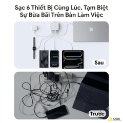 Bộ Sạc Để Bàn Baseus EnerFill FH21 6 cổng 120W Đa Năng, Sạc Nhanh Laptop 1 cổng 65W