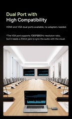Bộ Truyền Hình Ảnh Qua HDMI Không Dây Baseus 4K Wireless Display Dongle Adapter Cho Smartphone/ iPad/ Macbook
