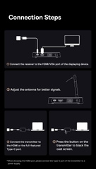Bộ Truyền Hình Ảnh Qua HDMI Không Dây Baseus 4K Wireless Display Dongle Adapter Cho Smartphone/ iPad/ Macbook